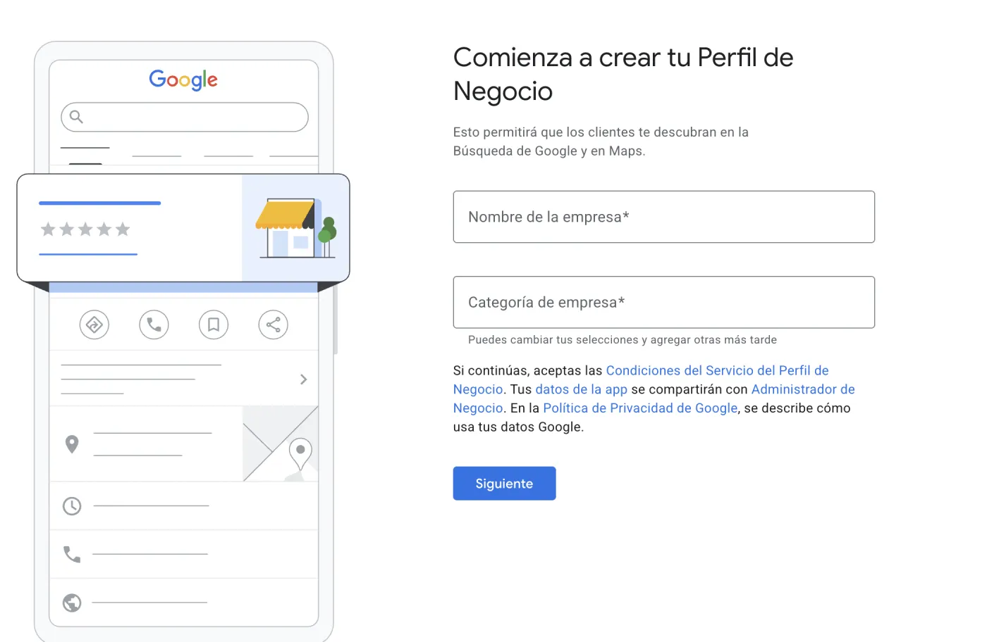 Pantalla de Google 